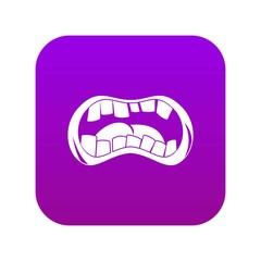 Zombie mouth icon digital purple for any design isolated on white vector illustration