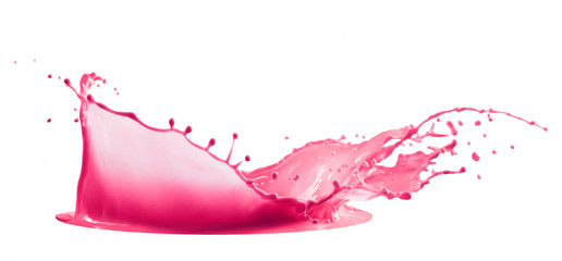 pink paint splash isolated on white background