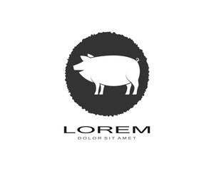 pig logo vector template