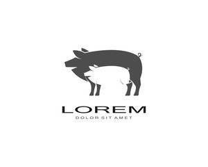 pig logo vector template