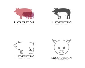 pig logo vector template