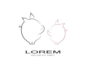 pig logo vector template