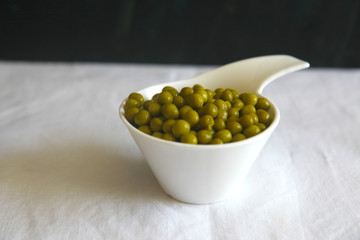 Marinated Pickled green peas in the bowl 