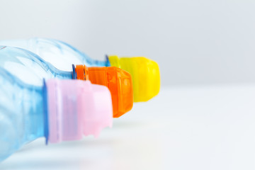 drink in plastic bottle on white background. with clipping path