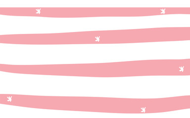 cute pink horizontal line striped with white points