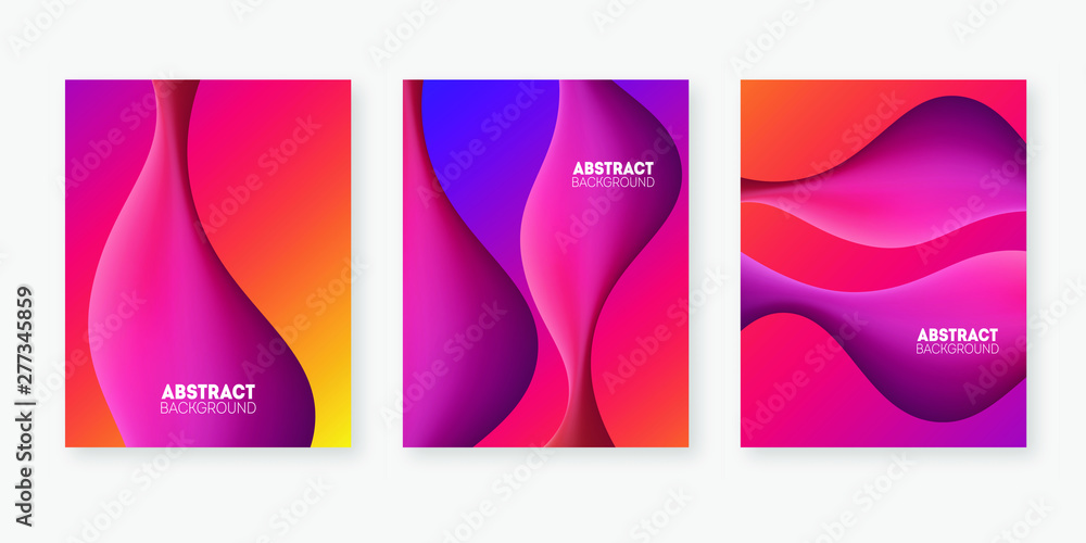Poster dynamic style poster design concept. fluid elements with bright gradient.