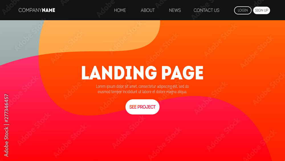Poster modern geometric background. dynamic fluid shapes composition for landing page
