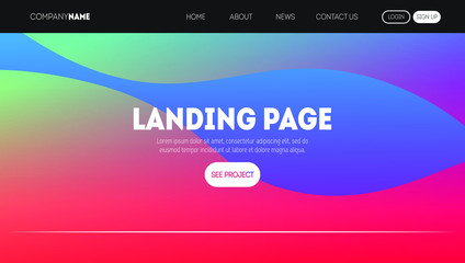 Naklejka premium Modern geometric background. Dynamic fluid shapes composition for landing page