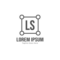 Initial LS logo template with modern frame. Minimalist LS letter logo vector illustration