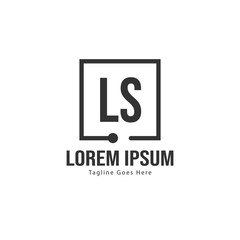 Initial LS logo template with modern frame. Minimalist LS letter logo vector illustration