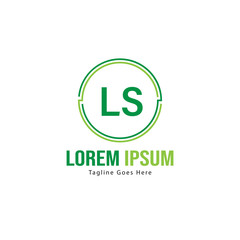 Initial LS logo template with modern frame. Minimalist LS letter logo vector illustration