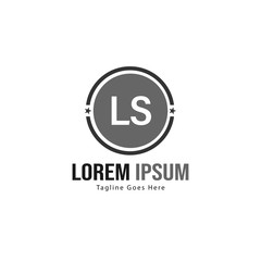 Initial LS logo template with modern frame. Minimalist LS letter logo vector illustration