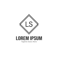 Initial LS logo template with modern frame. Minimalist LS letter logo vector illustration