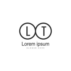 Initial LT logo template with modern frame. Minimalist LT letter logo vector illustration