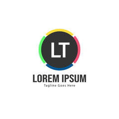 Obraz premium Initial LT logo template with modern frame. Minimalist LT letter logo vector illustration