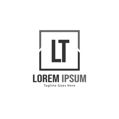 Initial LT logo template with modern frame. Minimalist LT letter logo vector illustration