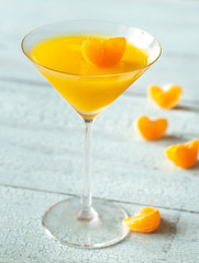 Cocktail glass with orange jelly dessert
