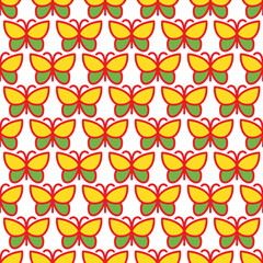 Seamless pattern background with bright colorful butterflies.