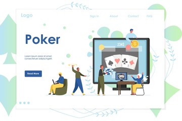 Fototapeta na wymiar Poker vector website landing page design template