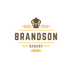 Bakery badge or label retro vector illustration.