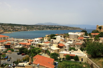 Rethymno, Crete island / Greece - May 28 2019: Charming old town Rethymno in Crete, Greece