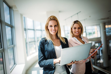 Picture of attractive sales workers on meeting in office