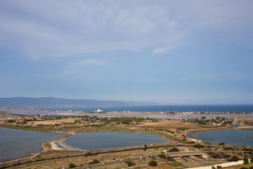 Cagliari, view to Regional Park of Molentargius, Italy