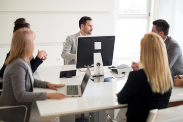 Business people conference and meeting in modern office