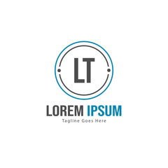 Obraz premium Initial LT logo template with modern frame. Minimalist LT letter logo vector illustration