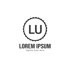 Initial LU logo template with modern frame. Minimalist LU letter logo vector illustration