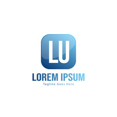 Initial LU logo template with modern frame. Minimalist LU letter logo vector illustration