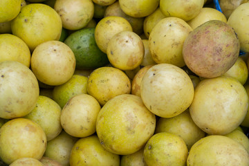 Fresh Passion fruit background for sale at local market in Thailand