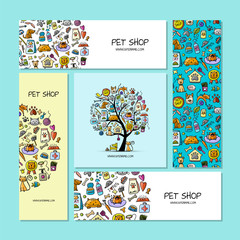 Pet shop, business cards design