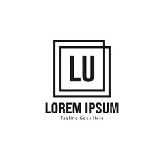 Fototapeta premium Initial LU logo template with modern frame. Minimalist LU letter logo vector illustration
