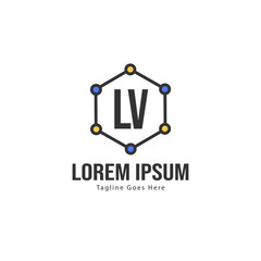 Initial ,  logo template with modern frame. Minimalist ,  letter logo vector illustration