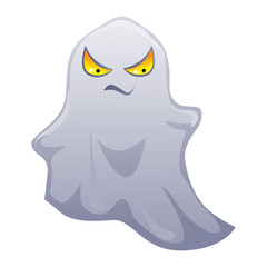 Happy halloween illustration of angry ghost.