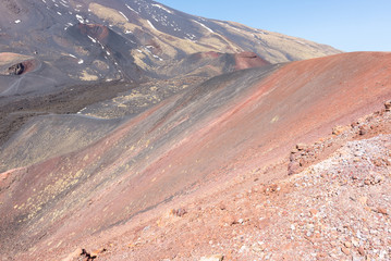 Etna volcano craters in Sicily, Italy