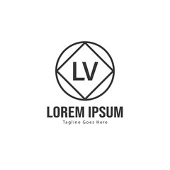Initial ,  logo template with modern frame. Minimalist ,  letter logo vector illustration