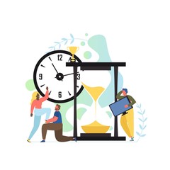 Time is up concept vector flat style design illustration