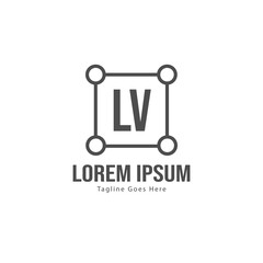 Initial ,  logo template with modern frame. Minimalist ,  letter logo vector illustration