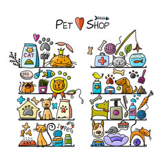 Pet shop background for your design