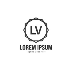 Initial ,  logo template with modern frame. Minimalist ,  letter logo vector illustration