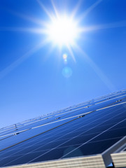 sun and solar panel
