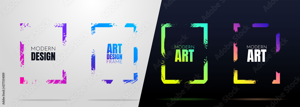Aufkleber vector frame for text. modern art graphics. dynamic frame stylish geometric black background. elemen