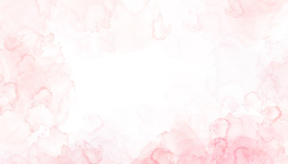 Pink watercolor painted paper texture background.