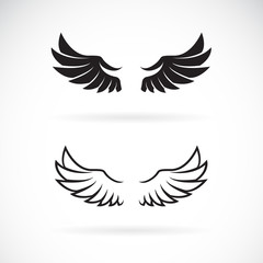 Vector of wing design on white background. Wing icon or logo. Animal. Easy editable layered vector illustration.