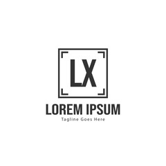 Initial LX logo template with modern frame. Minimalist LX letter logo vector illustration