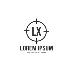 Fototapeta na wymiar Initial LX logo template with modern frame. Minimalist LX letter logo vector illustration
