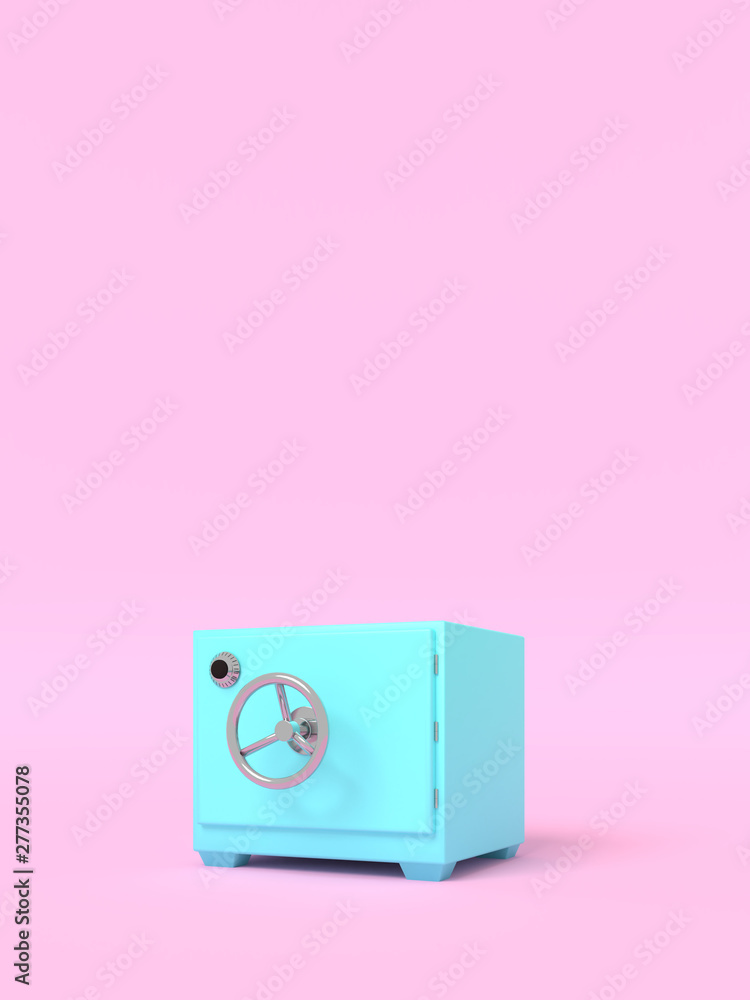 Poster vintage safe deposit. illustration with empty place for text. vertical orientation. 3d rendering