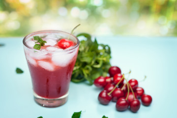 Cold cherries juice